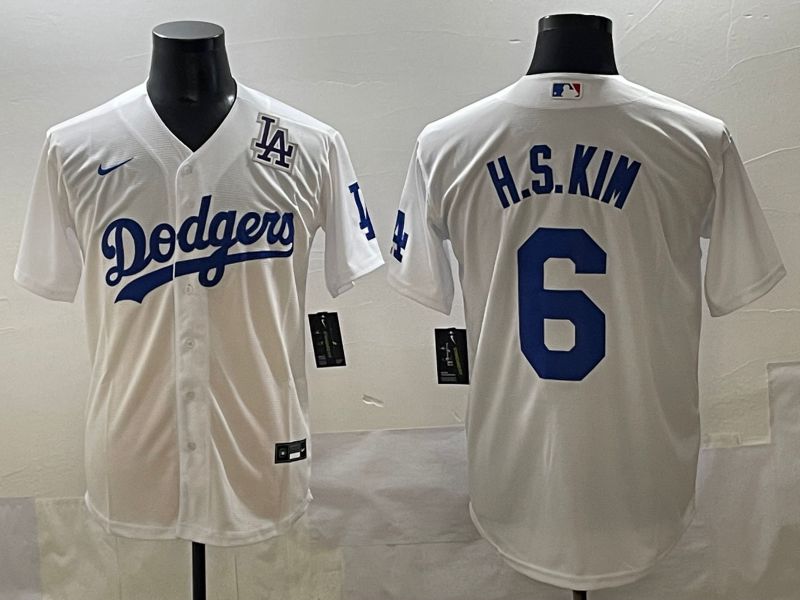 Men 2025 Los Angeles Dodgers #6 H.S.Kim White Game Nike MLB Jersey style 11->los angeles dodgers->MLB Jersey
